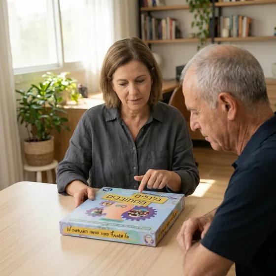 קלינאית תקשורת משתמשת במשחק גלגלים מסתובבים | Speech therapist using Hebrew SLP board game